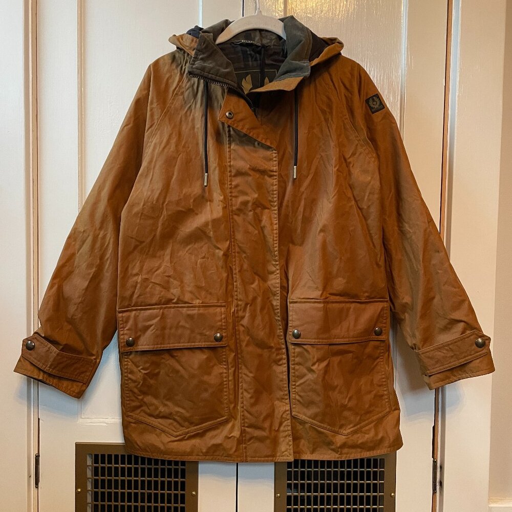 NWT Belstaff Women's Millerain Waxed Cotton Parka in Brown size 36/Small